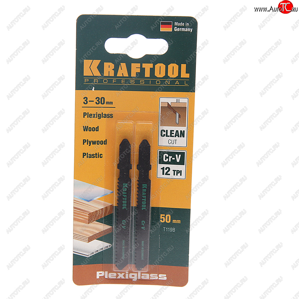 204 р. Пилка для лобзика набор 2шт. дерево 55мм KRAFTOOL KRAFTOOL 159535-2  с доставкой в г. Кемерово