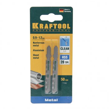 264 р. Пилка для лобзика набор 2шт. металл 50мм KRAFTOOL KRAFTOOL 159551-0,9  с доставкой в г. Кемерово. Увеличить фотографию 1