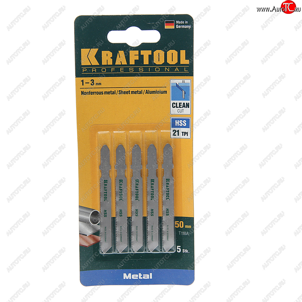 529 р. Пилка для лобзика набор 5шт. металл 50мм KRAFTOOL KRAFTOOL 159551-1.2-s5  с доставкой в г. Кемерово