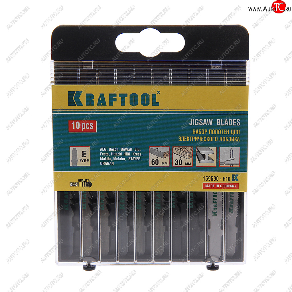 899 р. Пилка для лобзика набор 10шт. универсальные KRAFTOOL KRAFTOOL 159590-h10  с доставкой в г. Кемерово