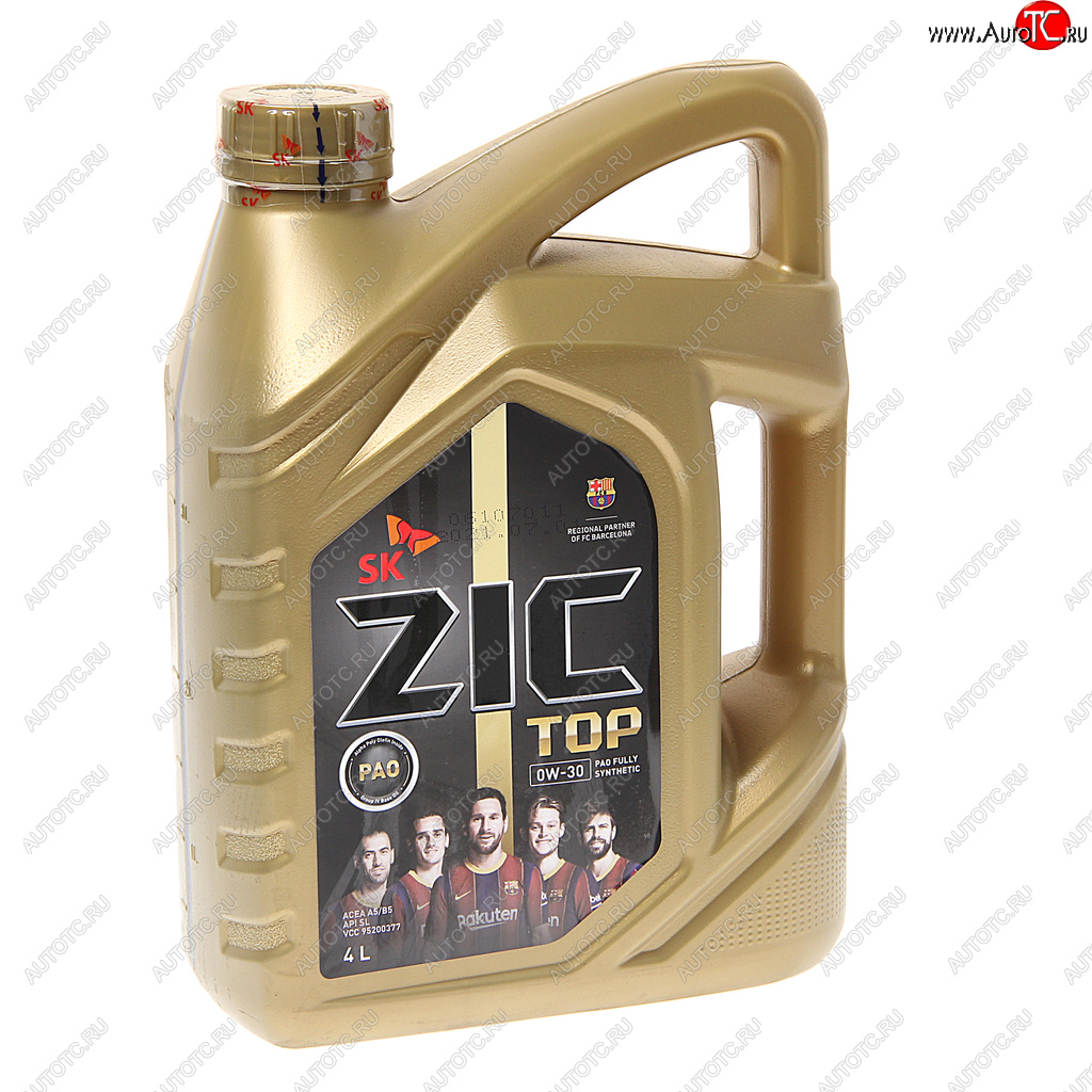 6 599 р. Масло моторное ZIC TOP A5B5SL 0W30 синт.4л ZIC ZIC 162680  с доставкой в г. Кемерово