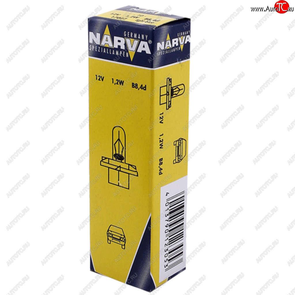 69 р. Лампа 12V 1.2W B8.4d голубой патрон Plastic Base NARVA NARVA 170273000  с доставкой в г. Кемерово