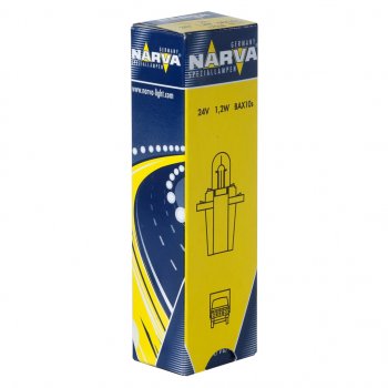 101 р. Лампа 24V 1.2W BAX8.3d1.35 серый патрон Plastic Base NARVA NARVA 170383000  с доставкой в г. Кемерово. Увеличить фотографию 1