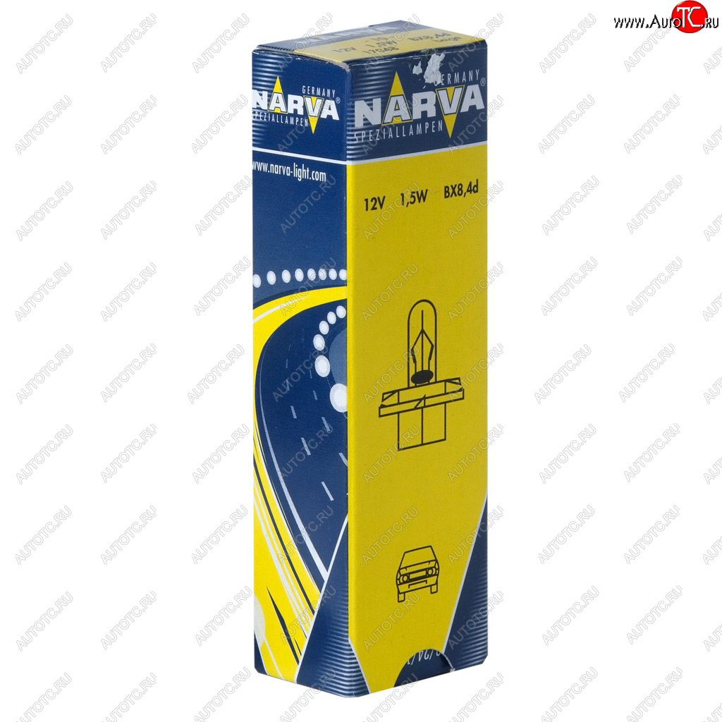 69 р. Лампа 12V 1.5W BX8.4d бежевый патрон Plastic Base NARVA NARVA 170483000  с доставкой в г. Кемерово