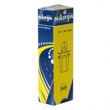 77 р. Лампа 12V 1.5W B8.5d бежевый патрон Plastic Base NARVA NARVA 170493000  с доставкой в г. Кемерово. Увеличить фотографию 1