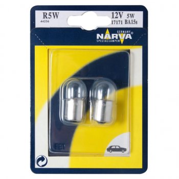 115 р. Лампа 12V R5W BA15s блистер (2шт.) NARVA NARVA 171714000  с доставкой в г. Кемерово. Увеличить фотографию 1
