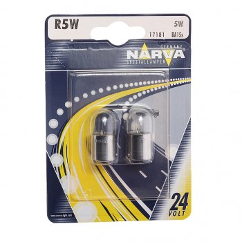 106 р. Лампа 24V R5W BA15s блистер (2шт.) NARVA NARVA 171814000  с доставкой в г. Кемерово. Увеличить фотографию 1