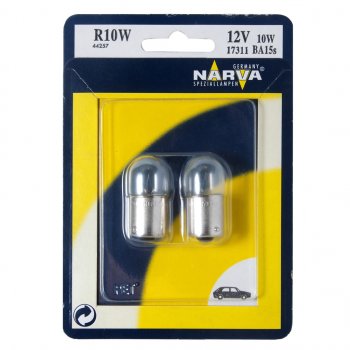 121 р. Лампа 12V R10W BA15s блистер (2шт.) NARVA NARVA 173114000  с доставкой в г. Кемерово. Увеличить фотографию 1