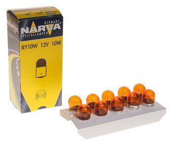 131 р. Лампа 12V RY10W BAU15s желтая Yellow NARVA NARVA 173173000  с доставкой в г. Кемерово. Увеличить фотографию 1