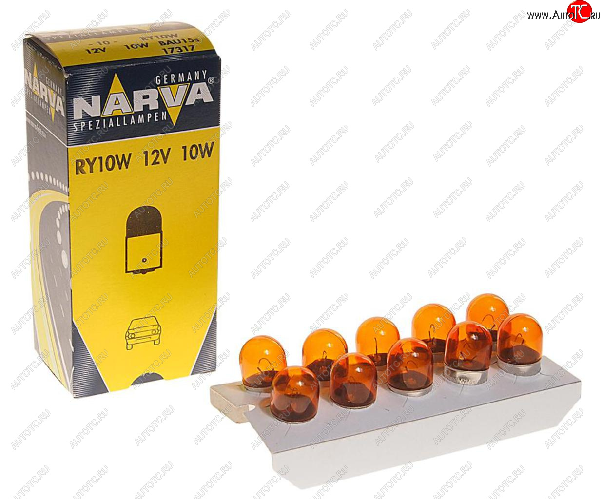 131 р. Лампа 12V RY10W BAU15s желтая Yellow NARVA NARVA 173173000  с доставкой в г. Кемерово