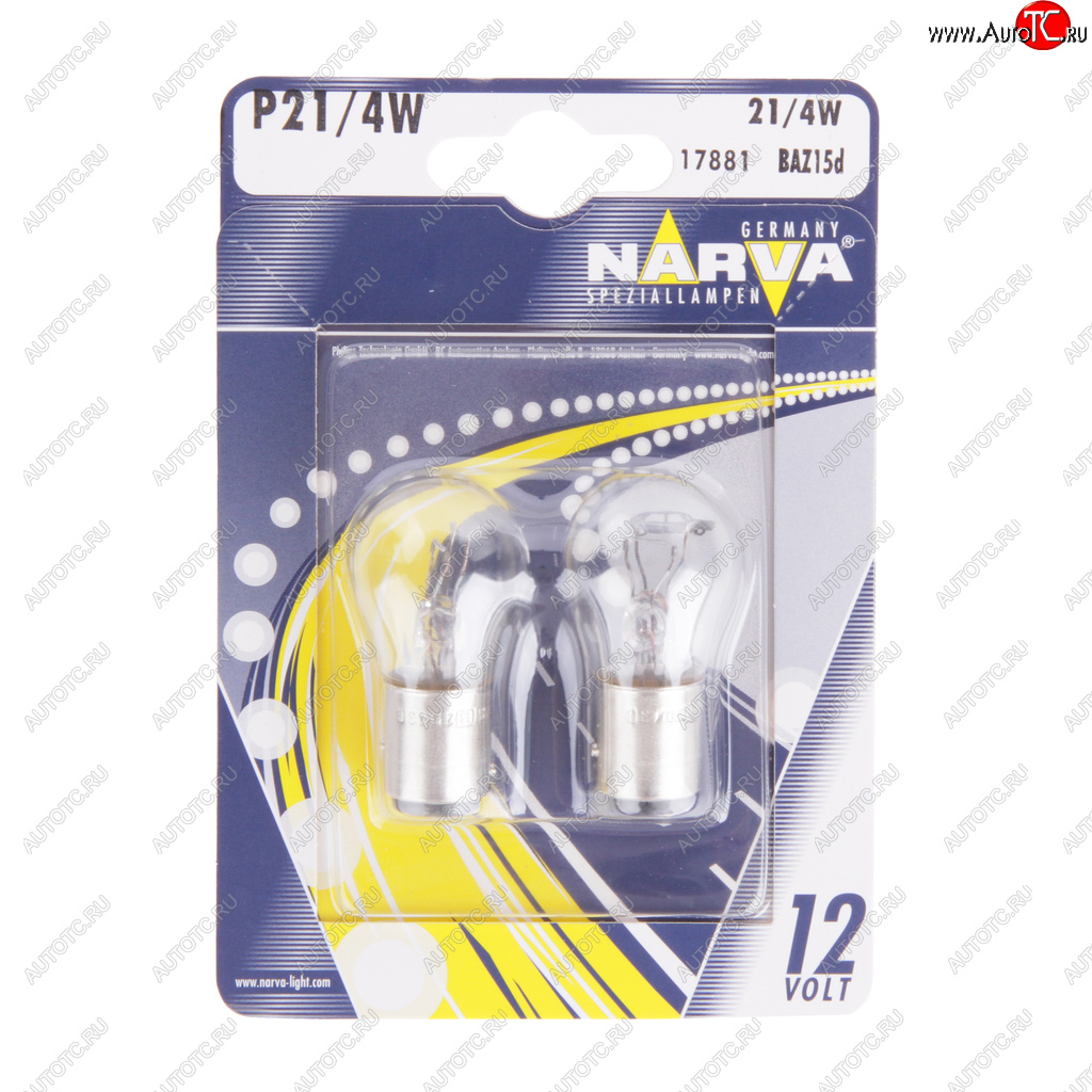 274 р. Лампа 12V P214W BAZ15d блистер (2шт.) NARVA NARVA 178814000  с доставкой в г. Кемерово