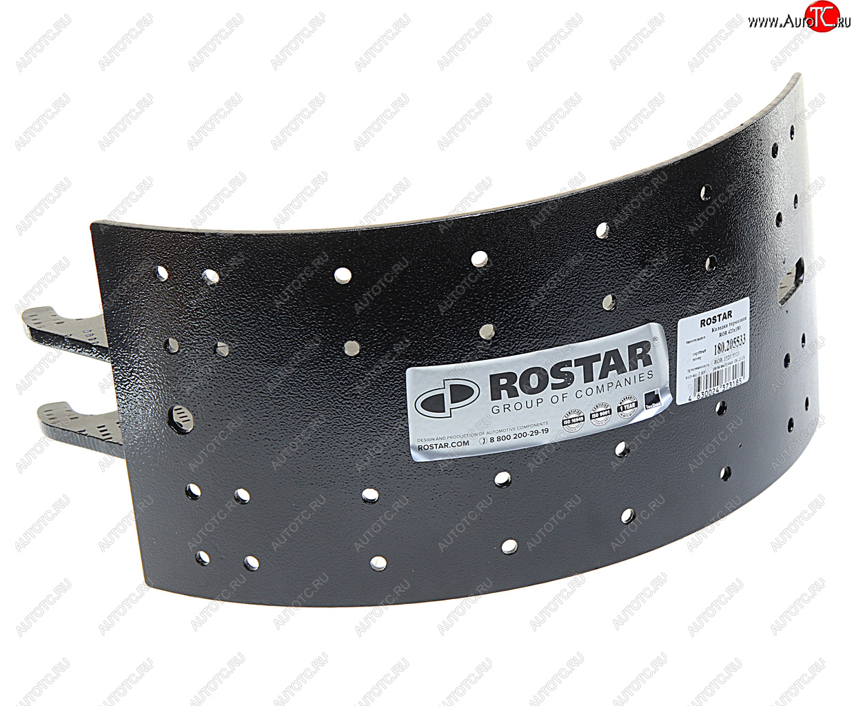 3 099 р. Колодки тормозные ROR полуприцепа срезсрез без ролика (420x180) (1шт.) ROSTAR ROSTAR 180.205533  с доставкой в г. Кемерово