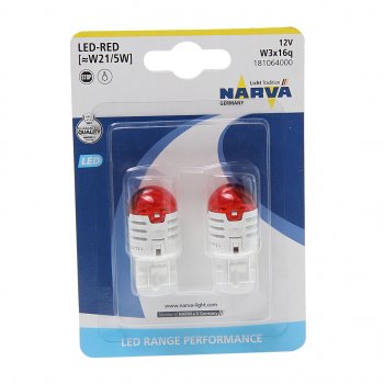 1 089 р. Лампа светодиодная 12V W215W 0.8W1.75W W3x16q блистер (2шт.) Red Range Perfomance LED NARVA NARVA 181064000  с доставкой в г. Кемерово. Увеличить фотографию 1