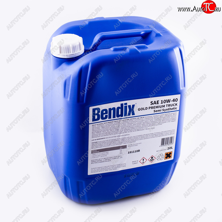 10 749 р. Масло дизельное GOLD PREMIUM TRUCK CI-4 10W40 п/синт.20л BENDIX BENDIX 181118b BENDIX 181118b  с доставкой в г. Кемерово