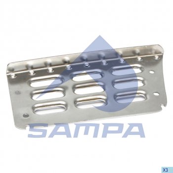 1 169 р. Подножка VOLVO FH,FM левая (металлическая ступень) SAMPA SAMPA 18300036  с доставкой в г. Кемерово. Увеличить фотографию 1