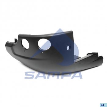 3 899 р. Бампер SCANIA R series CG,CR (10-) передний левая часть (круглые противотуманки) SAMPA SAMPA 18400289  с доставкой в г. Кемерово. Увеличить фотографию 1