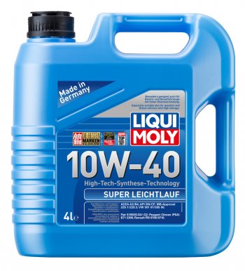 5 399 р. Масло моторное SUPER LEICHTLAUF 10W40 псинт.4л LIQUI MOLY LIQUI MOLY 1916  с доставкой в г. Кемерово. Увеличить фотографию 1