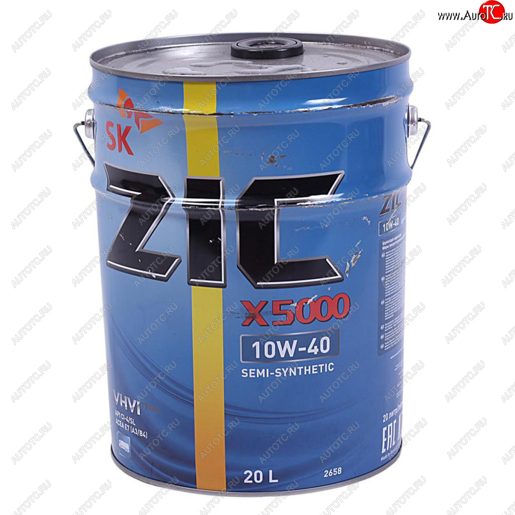 12 849 р. Масло дизельное X5000 CI-4SL E7E5E3 10W40 псинт.20л ZIC ZIC 192658  с доставкой в г. Кемерово