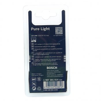 154 р. Лампа 12V C10W SV8.5-8 блистер (2шт.) Pure Light BOSCH BOSCH 1987301014  с доставкой в г. Кемерово. Увеличить фотографию 2