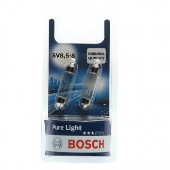 154 р. Лампа 12V C10W SV8.5-8 блистер (2шт.) Pure Light BOSCH BOSCH 1987301014  с доставкой в г. Кемерово. Увеличить фотографию 1