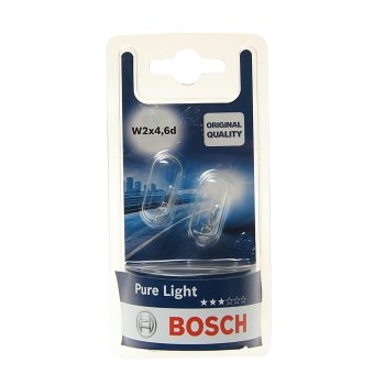 132 р. Лампа 12V W1.2W W2x4.6d блистер (2шт.) Pure Light BOSCH BOSCH 1987301024  с доставкой в г. Кемерово. Увеличить фотографию 1