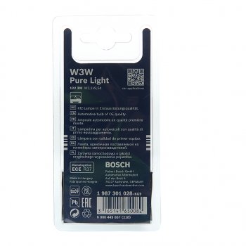 152 р. Лампа 12V W3W W2.1х9.5d блистер (2шт.) Pure Light BOSCH BOSCH 1987301028  с доставкой в г. Кемерово. Увеличить фотографию 2