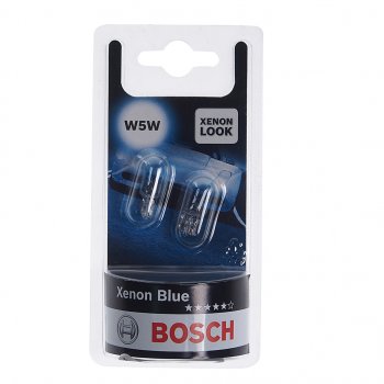 349 р. Лампа 12V W5W T10W W2.1x9.5d блистер (2шт.) Xenon Blue BOSCH BOSCH 1987301033  с доставкой в г. Кемерово. Увеличить фотографию 1