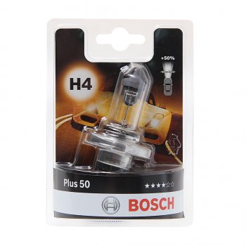 669 р. Лампа 12V H4 6055W P43t +50% блистер (1шт.) Plus 50 BOSCH BOSCH 1987301040  с доставкой в г. Кемерово. Увеличить фотографию 1