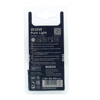 199 р. Лампа 12V W16W W2.1x9.5d блистер (2шт.) Pure Light BOSCH BOSCH 1987301049  с доставкой в г. Кемерово. Увеличить фотографию 2