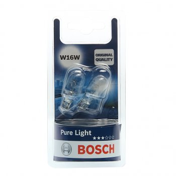 199 р. Лампа 12V W16W W2.1x9.5d блистер (2шт.) Pure Light BOSCH BOSCH 1987301049  с доставкой в г. Кемерово. Увеличить фотографию 1