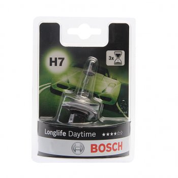489 р. Лампа 12V H7 55W PX26d +10% блистер (1шт.) Longlife Daytime BOSCH BOSCH 1987301057  с доставкой в г. Кемерово. Увеличить фотографию 1