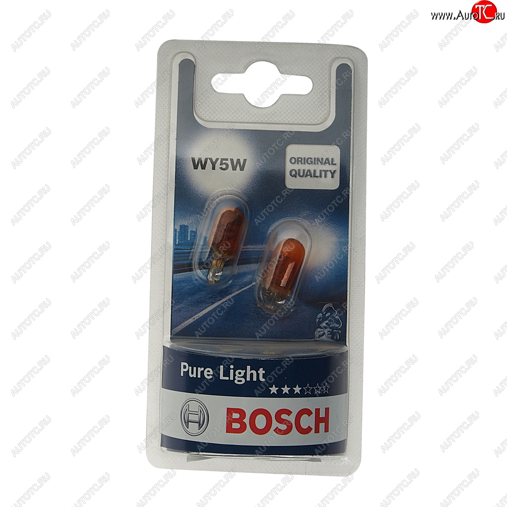 299 р. Лампа 12V WY5W W2.1x9.5d желтая блистер (2шт.) Pure Light BOSCH BOSCH 1987301095  с доставкой в г. Кемерово