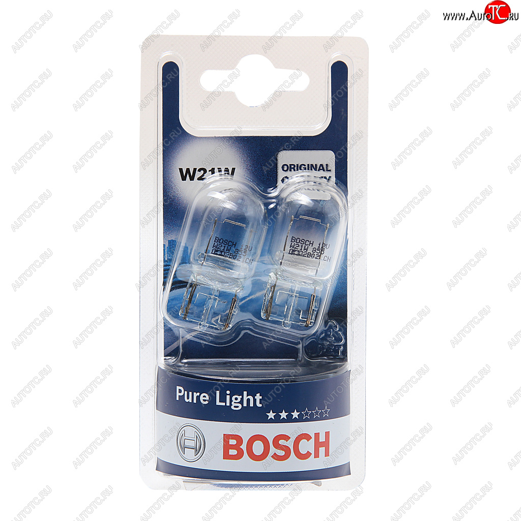 479 р. Лампа 12V W21W W3х16d блистер (2шт.) Pure Light BOSCH BOSCH 1987301096  с доставкой в г. Кемерово