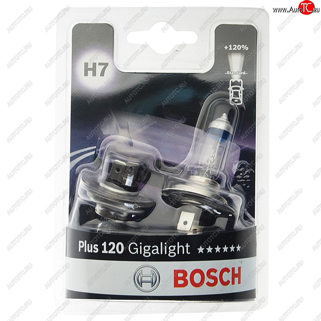 1 379 р. Лампа 12V H7 55W PX26d +120% блистер (2шт.) Gigalight Plus 120 Pure Light BOSCH BOSCH 1987301426  с доставкой в г. Кемерово