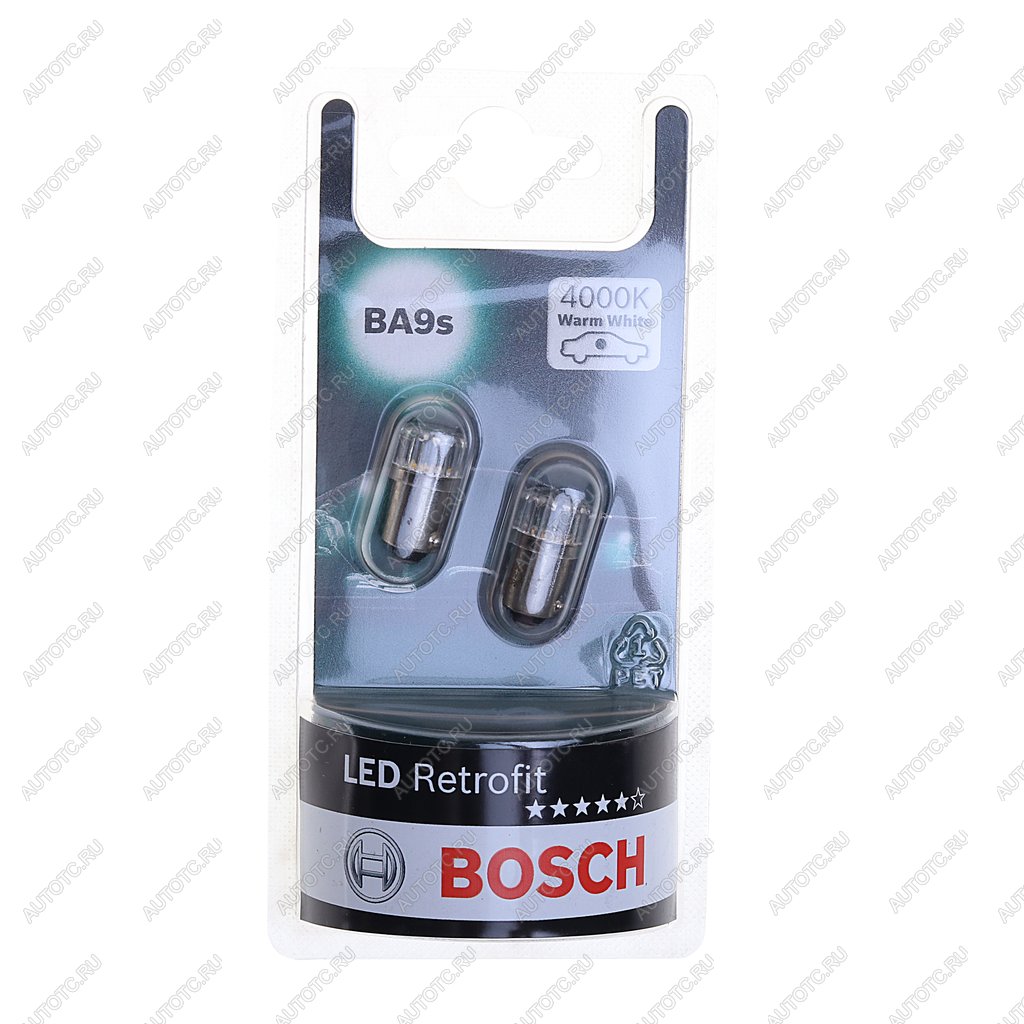 839 р. Лампа светодиодная 12V T4W 1W BA9s блистер (2шт.) RETROFIT WARM BOSCH BOSCH 1987301514  с доставкой в г. Кемерово