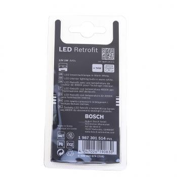 839 р. Лампа светодиодная 12V T4W 1W BA9s блистер (2шт.) RETROFIT WARM BOSCH BOSCH 1987301514  с доставкой в г. Кемерово. Увеличить фотографию 2