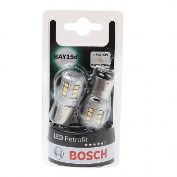 2 189 р. Лампа светодиодная 12V P215W BAY15d 4000K блистер (2шт.) Retrofit BOSCH BOSCH 1987301521  с доставкой в г. Кемерово. Увеличить фотографию 1