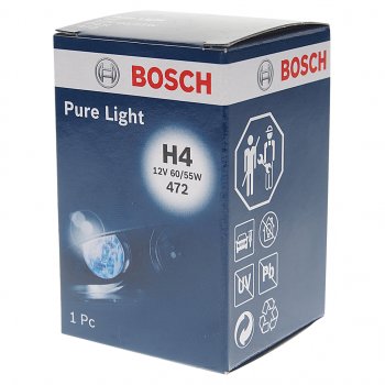 277 р. Лампа 12V H4 6055W P43t Pure Light BOSCH BOSCH 1987302041  с доставкой в г. Кемерово. Увеличить фотографию 3