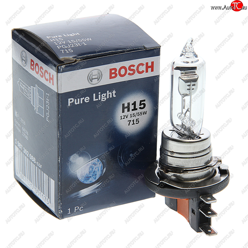 1 349 р. Лампа 12V H15 1555W PGJ23t-1 Pure Light BOSCH BOSCH 1987302088  с доставкой в г. Кемерово