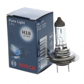 389 р. Лампа 12V H18 65W PY26d-1 Pure Light BOSCH BOSCH 1987302091  с доставкой в г. Кемерово. Увеличить фотографию 1
