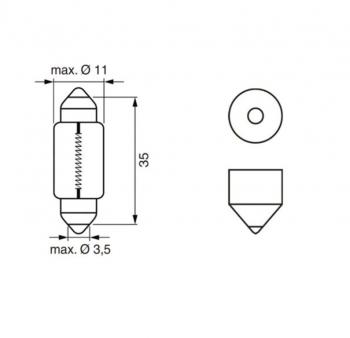 48 р. Лампа 12V C5W SV8.5-8 35мм Pure Light BOSCH BOSCH 1987302211  с доставкой в г. Кемерово. Увеличить фотографию 3