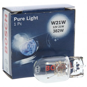 202 р. Лампа 12V W21W W3х16d Pure Light BOSCH BOSCH 1987302251  с доставкой в г. Кемерово. Увеличить фотографию 1