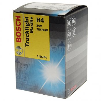459 р. Лампа 24V H4 7570W P45t Trucklight Maxlife BOSCH BOSCH 1987302742  с доставкой в г. Кемерово. Увеличить фотографию 3