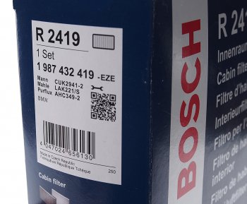 5 699 р. Фильтр воздушный салона BMW X5 (E70),X6 (E71) угольный (2шт.) BOSCH BOSCH 1987432419 BOSCH 1987432419  с доставкой в г. Кемерово. Увеличить фотографию 3