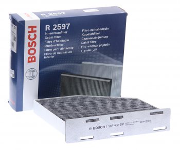 1 149 р. Фильтр воздушный салона VW Golf 5,Passat 6,Jetta 3 AUDI A3 SKODA Octavia (04-) угольный BOSCH BOSCH 1987432597  с доставкой в г. Кемерово. Увеличить фотографию 1