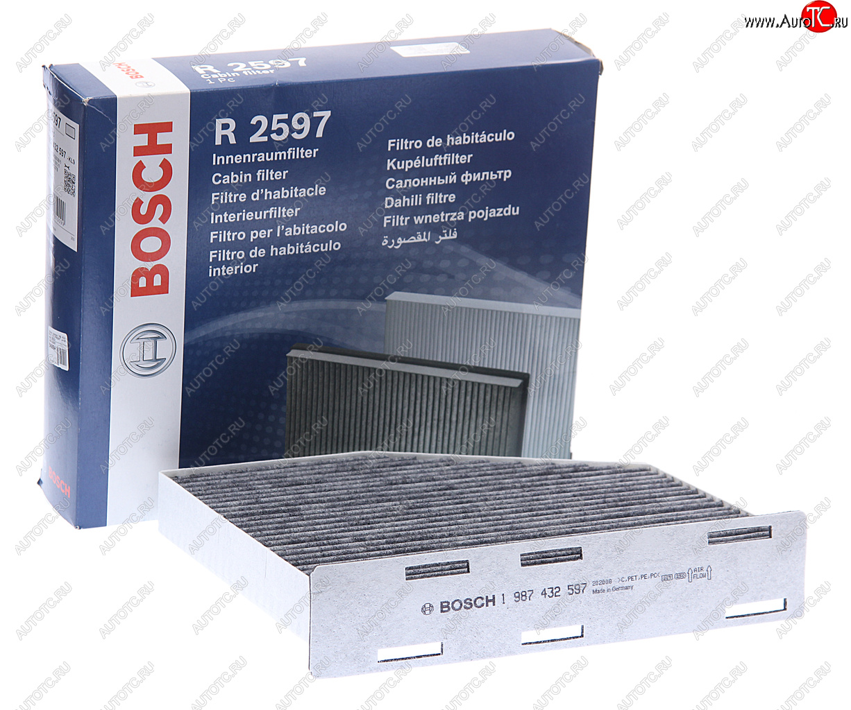 1 149 р. Фильтр воздушный салона VW Golf 5,Passat 6,Jetta 3 AUDI A3 SKODA Octavia (04-) угольный BOSCH BOSCH 1987432597  с доставкой в г. Кемерово