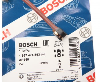 599 р. Датчик износа тормозных колодок VW Touareg AUDI Q7 задний BOSCH BOSCH 1987474563  с доставкой в г. Кемерово. Увеличить фотографию 2