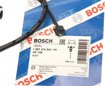 789 р. Датчик износа тормозных колодок BMW 3 (E46),Z4 (E85) передний BOSCH BOSCH 1987474943  с доставкой в г. Кемерово. Увеличить фотографию 2