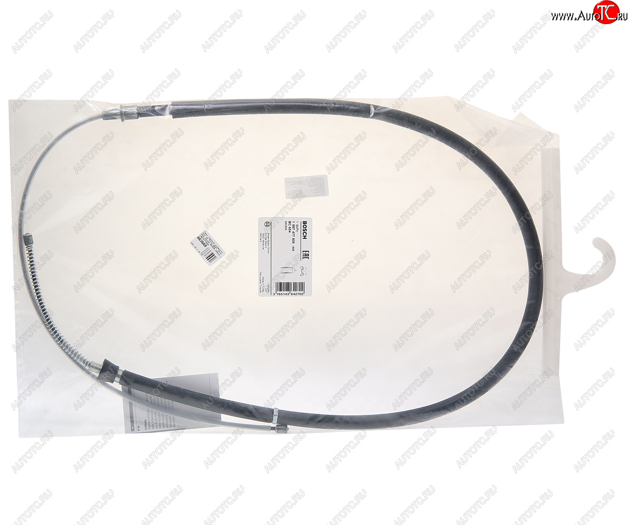 1 239 р. Трос стояночного тормоза VW Polo SEAT Cordoba,Ibiza SKODA Fabia левыйправый BOSCH BOSCH 1987477806  с доставкой в г. Кемерово