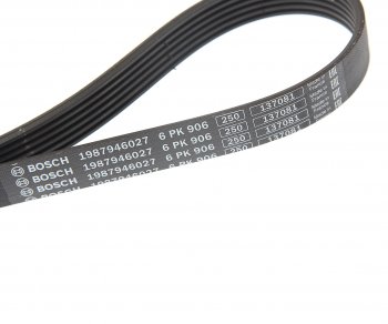 969 р. Ремень приводной поликлиновой 6PK906 BOSCH BOSCH 1987946027 BOSCH 1987946027  с доставкой в г. Кемерово. Увеличить фотографию 2